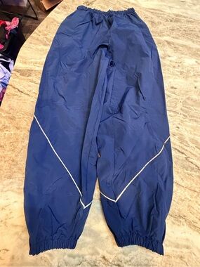 SKILCRAFT Navy Mesh Lined Windbreaker Track Pants Small Reflective Athletic Jog